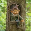 JTZXJJX Elf Out The Door Tree Hugger, Garden Statue Gnome
