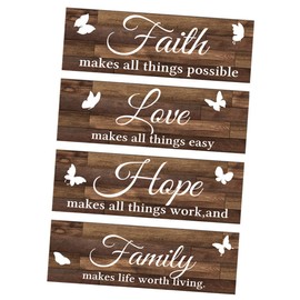 BIUDECO 1 Set Rustic Wooden Butterfly Wall Art Family Love Decor for Living Room Kitchen Bedroom and More Creative and Versatile Wall Sign for Housewarming and Multi Scene Use