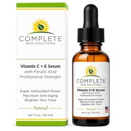 Natural Best Vitamin C E Serum With Ferulic And Hyaluronic Acid 15% Vitamin C, 1% Vitamin E, 0.5% Ferulic Acid by Complete Skin Solutions