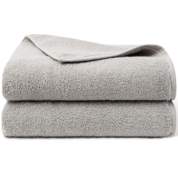 AIFY Bath Towels, Hotel Specifications, Fluffy, Soft, Soft, Soft to the Touch, Quick Drying, Quick Absorption, Cotton, Durable, Wash-Resistant, Set of 2, Light Gray