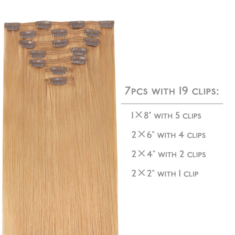 Wennalife WENNALIFE Clip in Hair Extensions Real Human Hair, 22