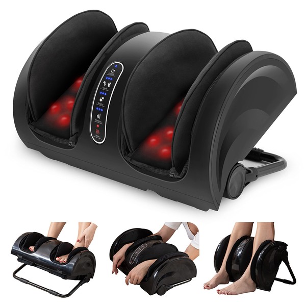 Snailax Foot Massager Machine with Heat,Shiatsu Feet and Leg Massager,Kneading Rolling for Foot,Calf,Ankle,Leg,Improve Circulation,Plantar Fasciitis,Neuropathy,Gifts(Without Remote Control)
