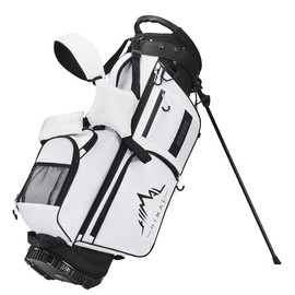 Golf Stand Bag with 7 Way Top Dividers, Golf Bags for Men Women, Lightweight Golf Club Bags with Multiple Pockets, Dual Straps - Color: White