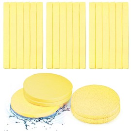 UNIVERSOENLÍNEA.COM | 120 Esponjas Faciales Comprimidas para Esteticistas - Esponja de Limpieza y Eliminación de Maquillaje, Esponja Exfoliante, Spa Lavado, Redonda (Amarillo)