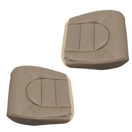 NLQR Front Driver and Passenger Bottom Replacement Seat Covers Tan Microfiber Leather Compatible with Ford F250 F350 F450 F550 Lariat XLT 1999 2000