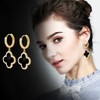 YQkangzhu Gold Clover Dangle Earrings for Women, 14K Gold Plated
