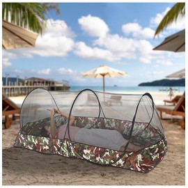 Pop Up Mosquito Tent 2-Person Large Portable Foldable Pop-up Screen Tent Mosquito Camping Net Tent for Double Persons Camping Hiking Outdoor Installation-Free (Camouflage)