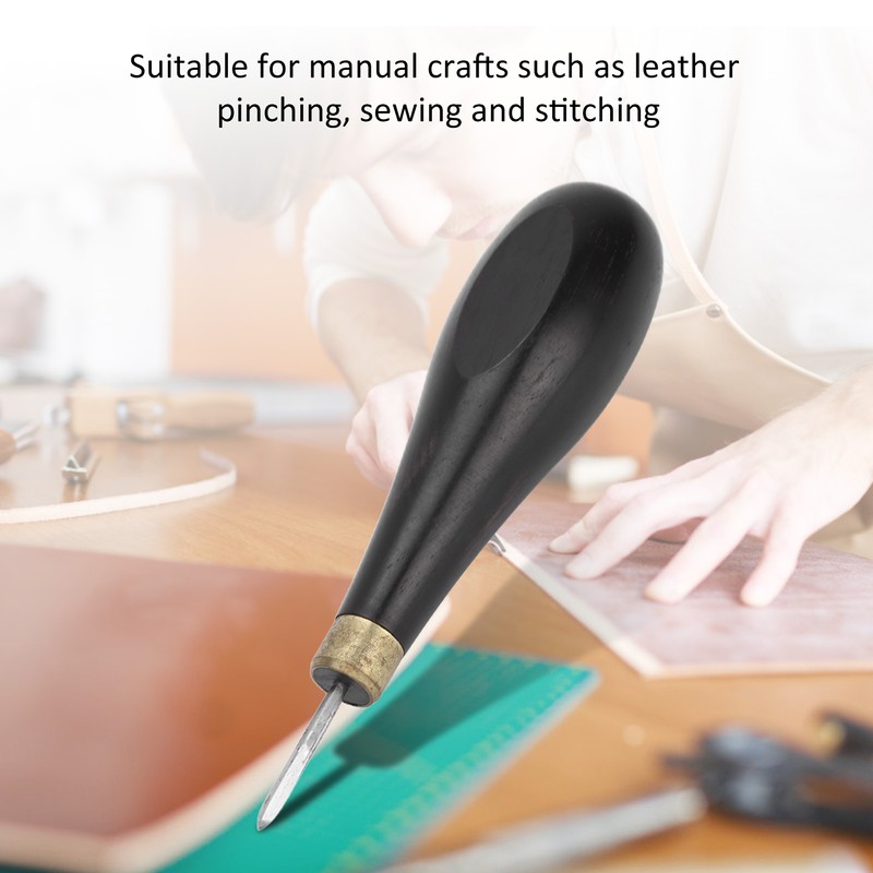 Rhombus Awl 5mm/6mm Professional Mahogany Handle Sandalwood Leather Diamond Awl