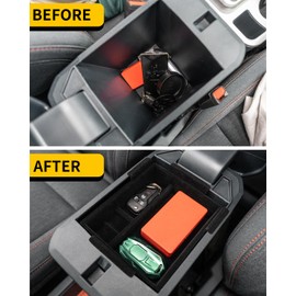 Maxzina Center Console Organizer Compatible with 2022-2025 Ford Maverick Console Tray Armrest Storage Box Flocked 2024 Maverick Accessories (Upper)