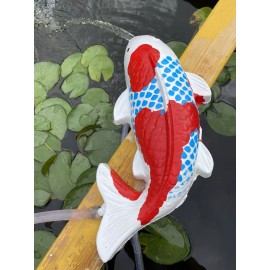 SW 12"Concrete GOSHIKI Koi fish Fountain Pond Spitter Garden Statue (1/2" hose)