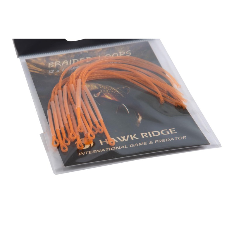 HAWKRIDGE - 12 Pieces of MEDIUM ORANGE Fly Fishing Braided