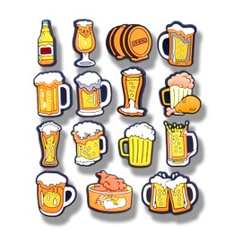 MOKADON 15Pcs Beer Shoe Charms, Shoe Decoration Party Gifts For Boys Girls Kids, Women, Men