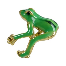 ALoveSoul St. Patrick's Day Frog Open Ring Adjustable Green Enamel