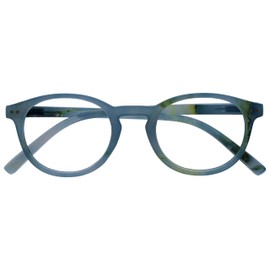 OPULIZE Zen Fernbrille Kurzsichtigkeit Kleine Runde Rahmen Federscharniere Kratzfest Türkis Herren Damen M24-Q -1.00