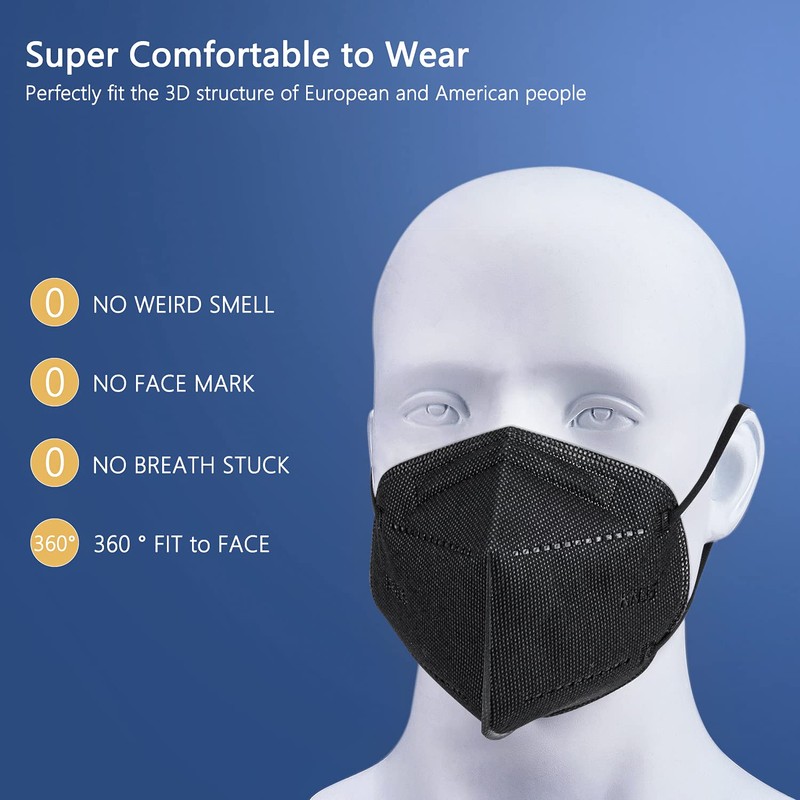 BLScode KN95 Face Mask 60 Pack, Individually Wrapped 5-Layer Breathable