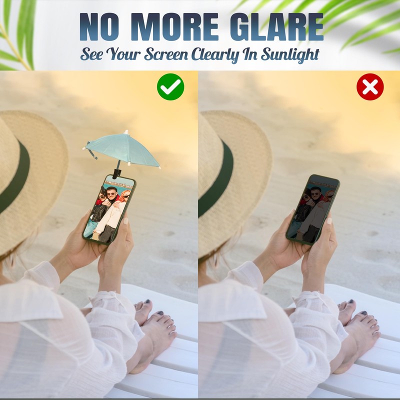 ROCKFEELTEE Phone Umbrella – Umbrella for Phone, Clip-On Sun Shade