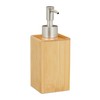 2 x Soap Dispenser, Refillable, Pump Dispenser, Bamboo & Plastic,