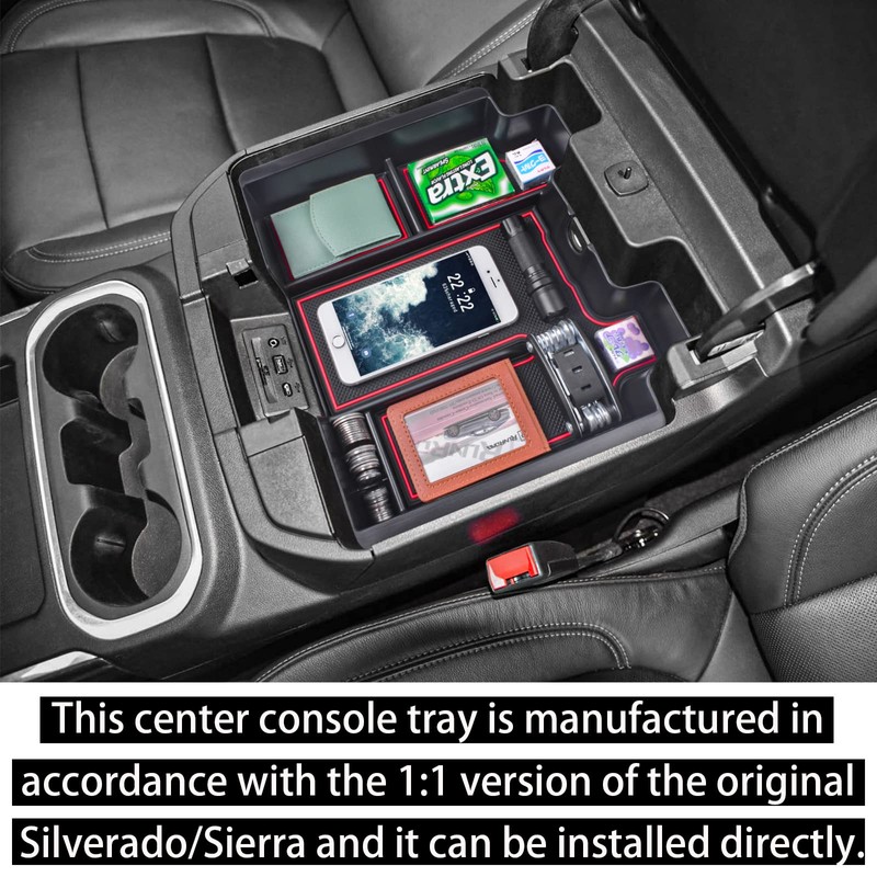 RUNROAD Center Console Organizer Tray Compatible with 2019-2022 Chevy Silverado