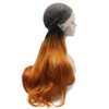 Mxangel Long Straight Ombre Orange Synthetic Lace Front Wig Black
