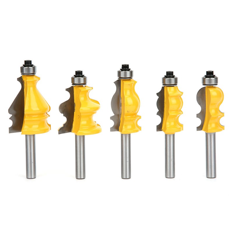 5pcs 8mm Shank Handrail Router Bit Cabinet Door Top Line