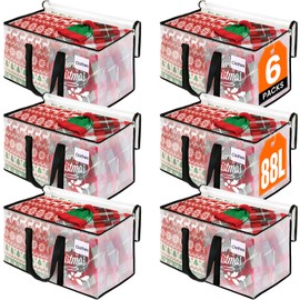 RoomHacks Heavy Duty Clear Moving Bags with Reinforced Handle and Double Zipper, Storage Totes, Packing Bags Alternative to Moving Essential and Supplies Box, Clear, Large, 6 Packs