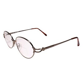 Genuine Vintage Gunmetal Frame Womens Bifocal Reader Oval 1.25 Reading Glasses