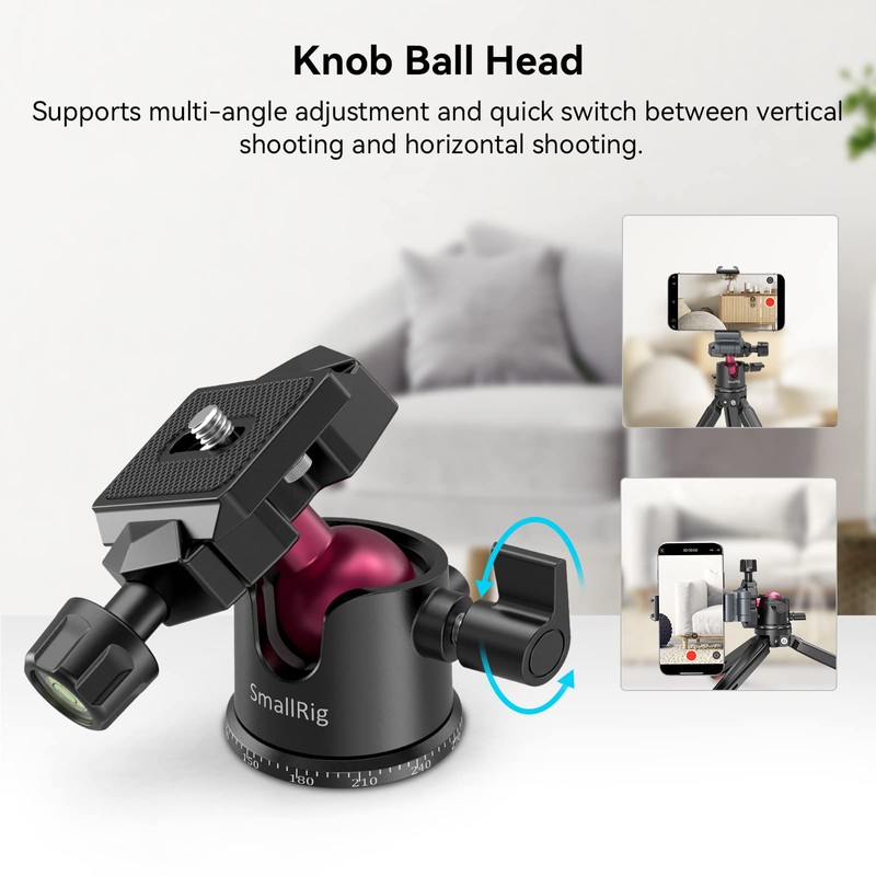 SMALLRIG Mini Tripod Tabletop Tripod with 360° Ball Head and