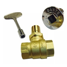 Dante 3/4in. Quarter Turn Straight Gas Ball Valve Kit, Chrome