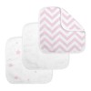 Kushies 3-Pack Terry Washcloth Set - Pink Chevron and Stars