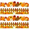 Whaline 69FT Fall Bulletin Board Borders Thanksgiving Autumn Fence Flower