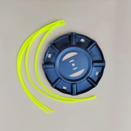 Vyloky Iron Double Thread Head with Tapping System, Robust Thread Spool for Brush Cutter, Simple Thread Adapter and Non-Slip Handle (Hole Size 5 mm, 4S + Trimmer Line)