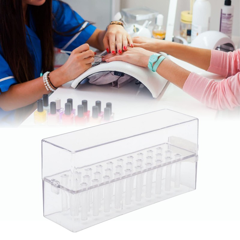 30 Holes Nail Drill Holder, Acrylic Drill Bit Case Stand,