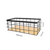 Mobestech 1Set Desktop Iron Storage Basket with Wood Board Hanging