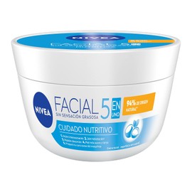 NIVEA Crema Facial Hidratante 5 En 1 Cuidado Nutritivo 200 ml, crema de sensación ligera y rápida absorción 24 horas de humectación sin sensación grasosa
