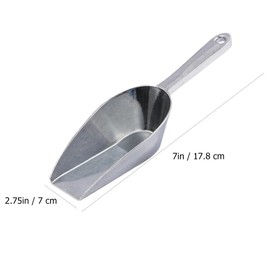 Cabilock Ice Scoop, Stainless Steel Flour Scoop, Weighing Scoop, Food Scoop, Filling Shovel, Tea Shovel, Sack Scoop for Bar, Kitchen, Buffet, Party, 6/7 Inch, Pack of 2, Silver