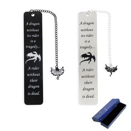 Dragon Bookmarks with Box, Metal Bookmarks for Book Lovers, Cool Bookmarks for Men Reading, Fantasy Bookmarks for Men and Women, Gifts for Book Lovers (Dragon), Pack of 2