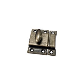 QCAA Oval Turn Cabinet Latch, for Cupboard & Other Furniture, Small, Antique Brass, Made in Taiwan, 1 Pack