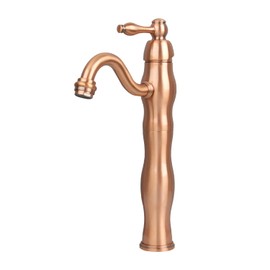 Copper Bathroom Vessel Faucet Basin Mixer Tap Solid Brass Lavatroy Tall Body Hot and Cold Water Faucet Akicon …