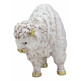 Ebros Native American Sacred White Bison Buffalo Decor Resin Figurine 8.75"L