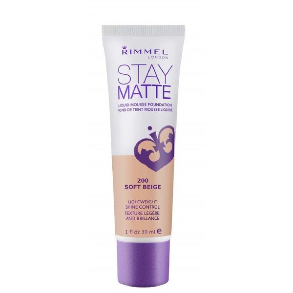 Rimmel Stay Matte Foundation Soft Beige 1 Fluid Ounce Bottle Soft Matte Powder Finish Foundation for a Naturally Flawless Look