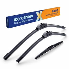 ICEXSNOW® Silicone Windshield Wiper Blades Replacement for 2005-2012 Nissan Pathfinder/ 2005-2015 Nissan Xterra (Pack of 3) Automotive Replacement Windshield Wiper Blades,24"+18"+12"(B)
