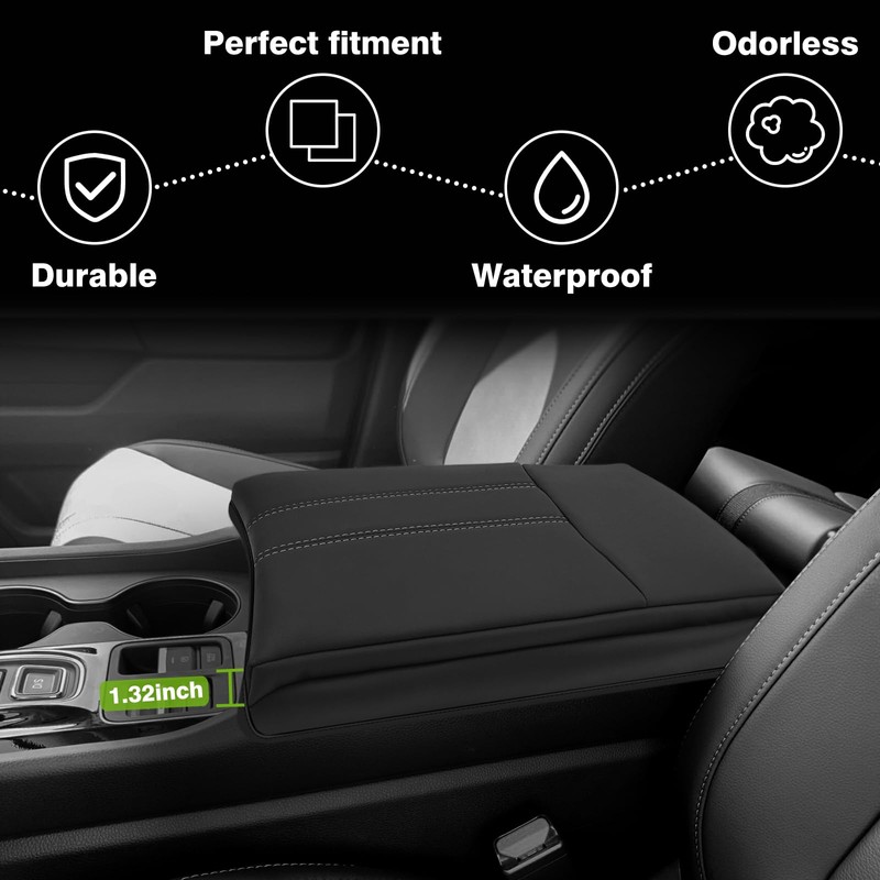 Muslogy Center Console Cover Extra Thick Armrest Pad Compatible with