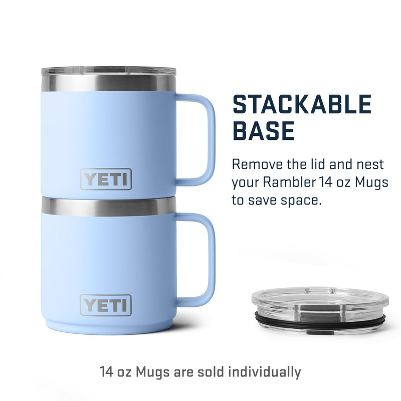YETI Rambler 14 oz Stackable Mug, Vacuum Insulated, Stainless Steel