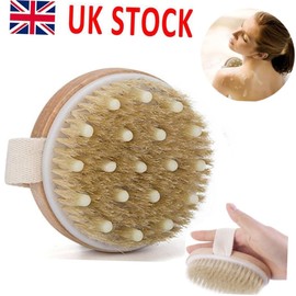 COLLBATH Exfoliate Brush Wooden bath brush exfoliating brush for body scrub exfoliating body scrubber dead skin remover for body Shower brush Bristle bath brush Bamboo frosted dry brushing