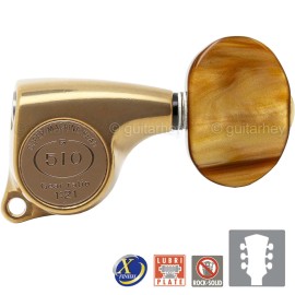 GOTOH NEW Gotoh SGL510Z-P2 Tuning Keys 1:21 Gear Ratio 3x3 - ANTIQUE X-FINISH GOLD
