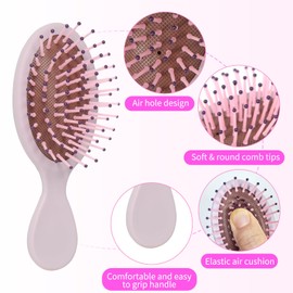 36 Pack Mini Hair Brush 18 Colors Mini Detangling Brushes for Wet & Dry Hair, Compact Travel Hair brush for Girls, Women