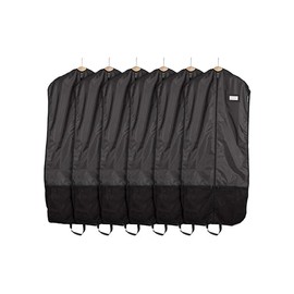 Covermates Keepsakes Deluxe Garment Bag Set - Premium Polyester - Full Length Zipper - ID Window - Carrying Handles - Stowaway Pouch - Closet Storage, Black