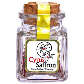 Cyrus Saffron, Organic USA Grown Superior Saffron 22-24 Karat All Red for Tapas, Paella, Rice Dishes, Tea (1 Gram)