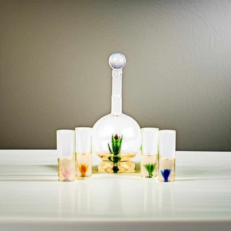 Tequila Aloe Decanter Set with Agave Plant - 750mL Bottle,