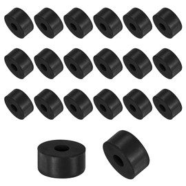 M METERXITY 20-Pack Rubber Spacer 0.24" ID 0.79" OD 0.39" Thick Neoprene Anti Vibration Pads Round Isolation Washers Bushings for Cars/Boats/Home/Machinery, Shock Noise Reduction Pads [Black]